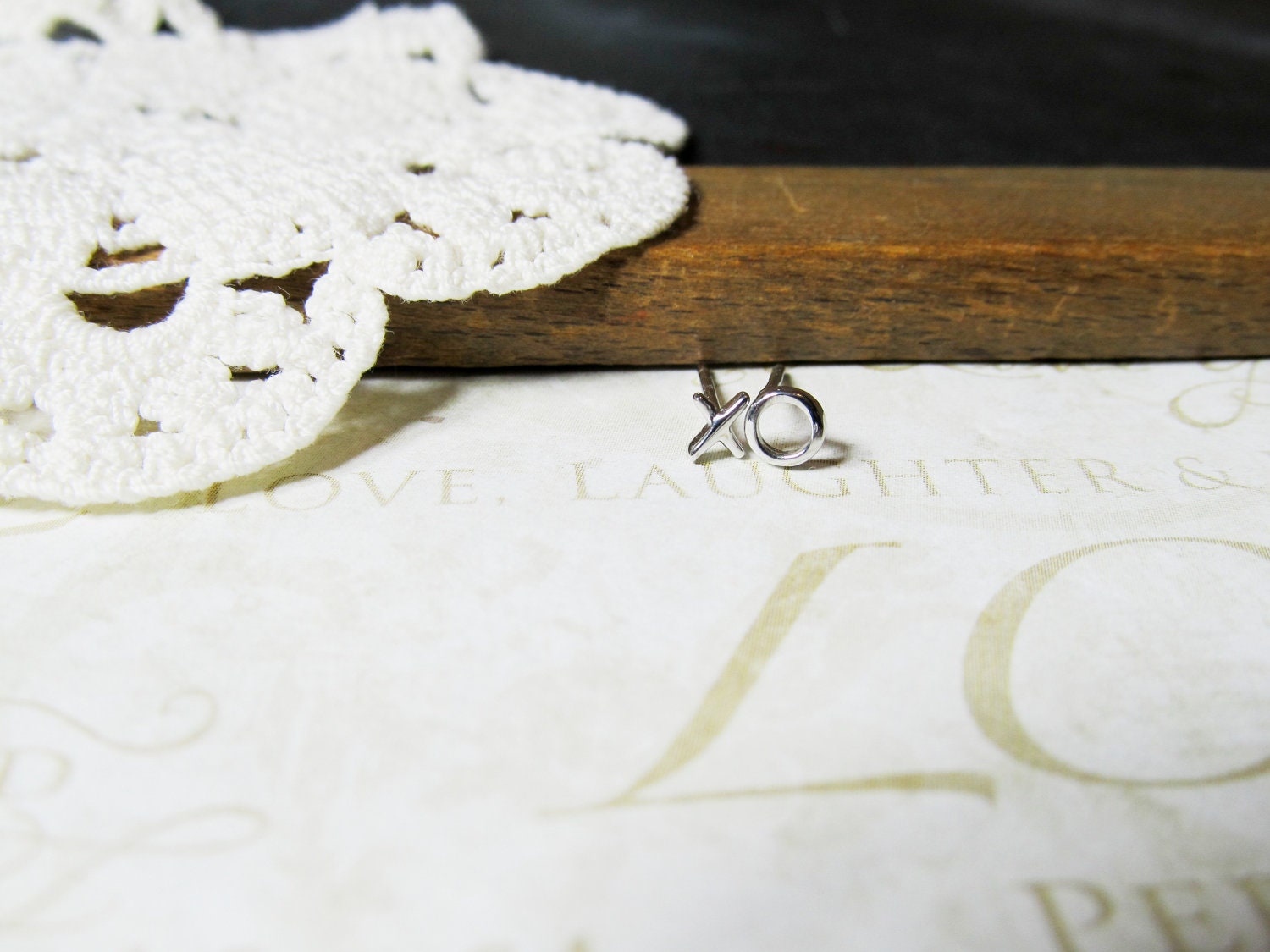 a hug and a kiss tiny x and o petite post earrings (sterling silver)