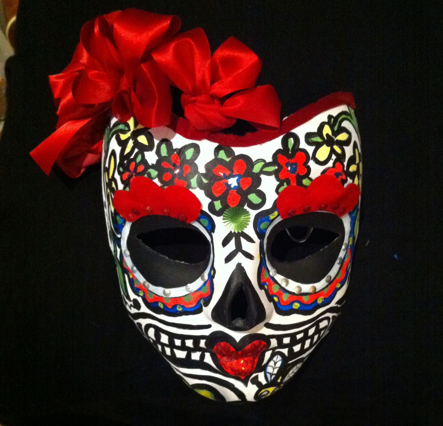 Masquerade ball Day of the Dead Sugar Skull Mask