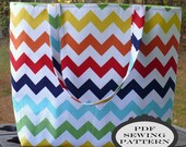 The Lined Tote.  One Pattern - Three Sizes.  - Interior Pockets - PDF Tutorial.  This is NOT a Finished Product. - - Make and Sell.