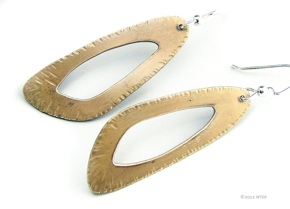 Brass Empty Triangle Earrings
