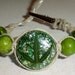REAL MARIJUANA LEAF Green Foil Resin Beaded Hemp Bracelet - Roach Clip Clasp