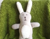 Bunny, organic cuddly soft bunny, grey, white, wool, cotton, plushie, stuffed toy, baby gift, toddler gift, shower gift, eco friendly