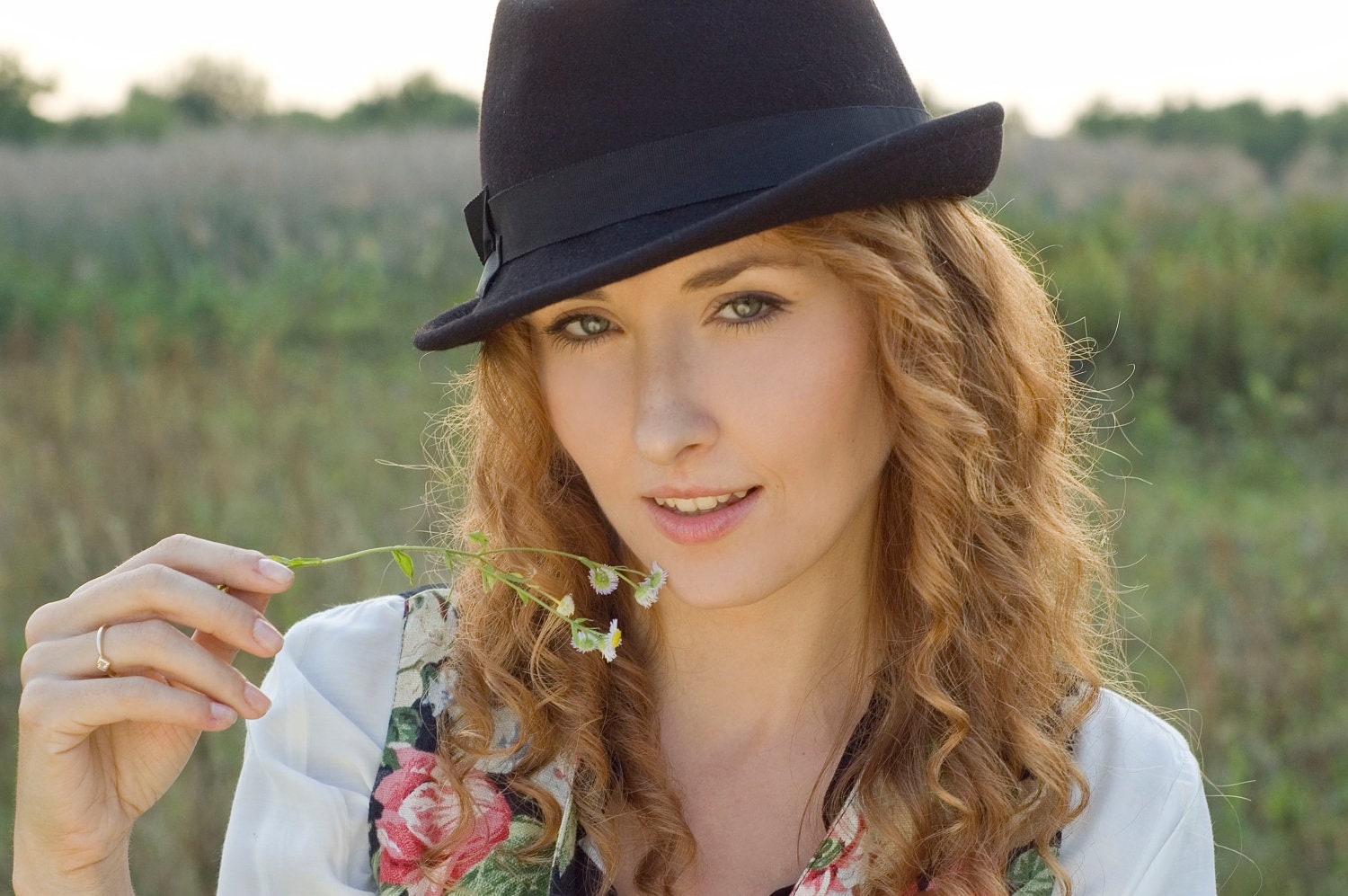 Spring Hat Black Wool Felt Trilby Women Classic Shape Hand Blocked Handmade Vintage Inspired with Black Bow Tape Accessory Asymmetric Brim
