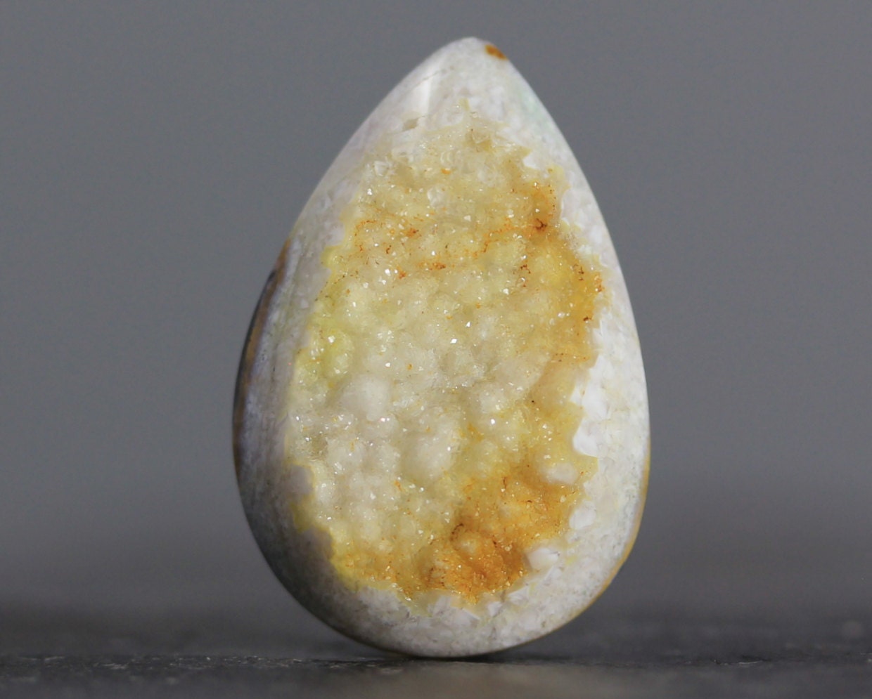 CLEARANCE - SALE - White Drusy Jasper with Sparkling, Golden Crystals - Medium, 31mm (3350)