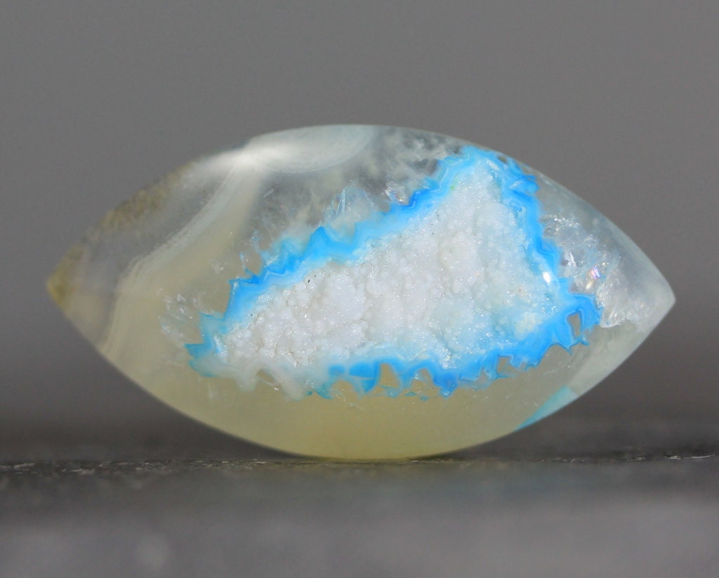 CLEARANCE - SALE - Light Blue Drusy Marquis - Agate Geode Gems and Beads for Jewelry Designing and Wire Wrapping - 32mm (3707)