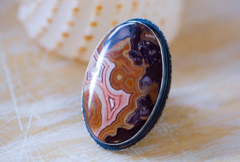 Dryhead Agate Sterling Silver Cocktail Ring - Collector's Stone - The Road Less Traveled