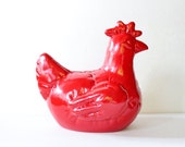 happy halloween sale // Red Hen UPCYCLED Kitchen Decor - Vintage Ceramic Figurine - Kitsch - bluebutterflyvintage