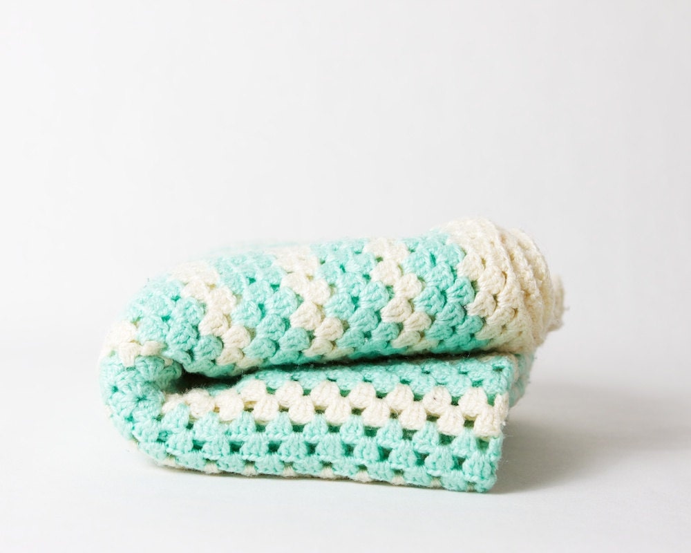 Vintage Crochet Pram Blanket Afghan