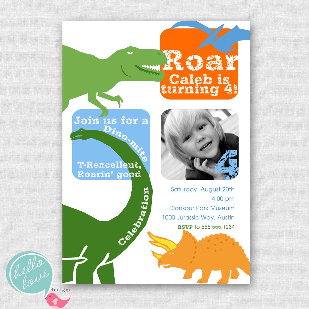 dinosaurs galore printable birthday invitation