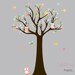 Vinyl Wall Decal Stickers Owl Tree Set Nursery Girls Baby