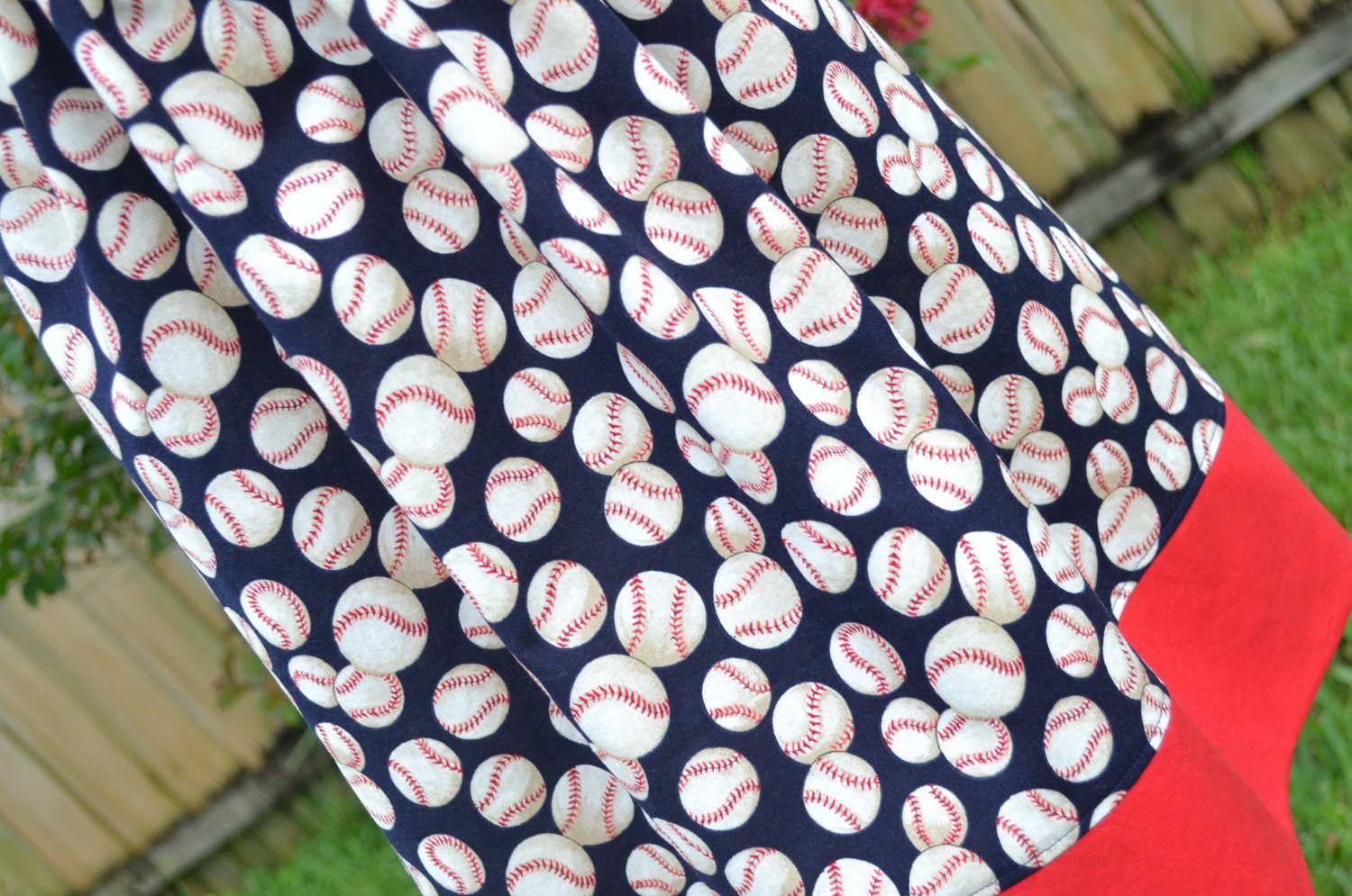Baseball Pillowcase Dress - Baseball Outfit, Baseball Dress - Toddler Girl Dress - Baby Pillowcase Dress - Little Girls Dress - Size 9m - 8