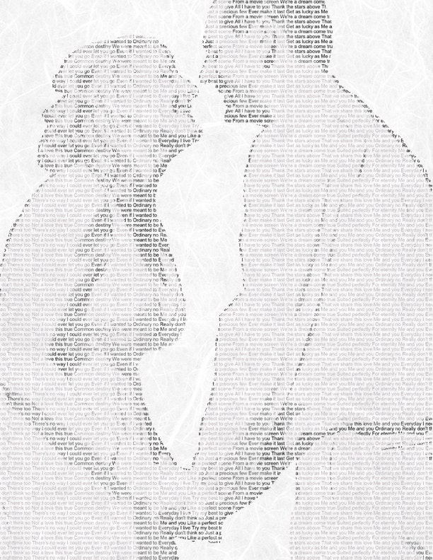 Wedding Vows Song Lyric Custom Word Art Photo Gift on Handmade Paper 8.5x11