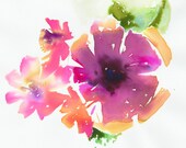 Original Watercolor Painting, Watercolour Flowers of India.