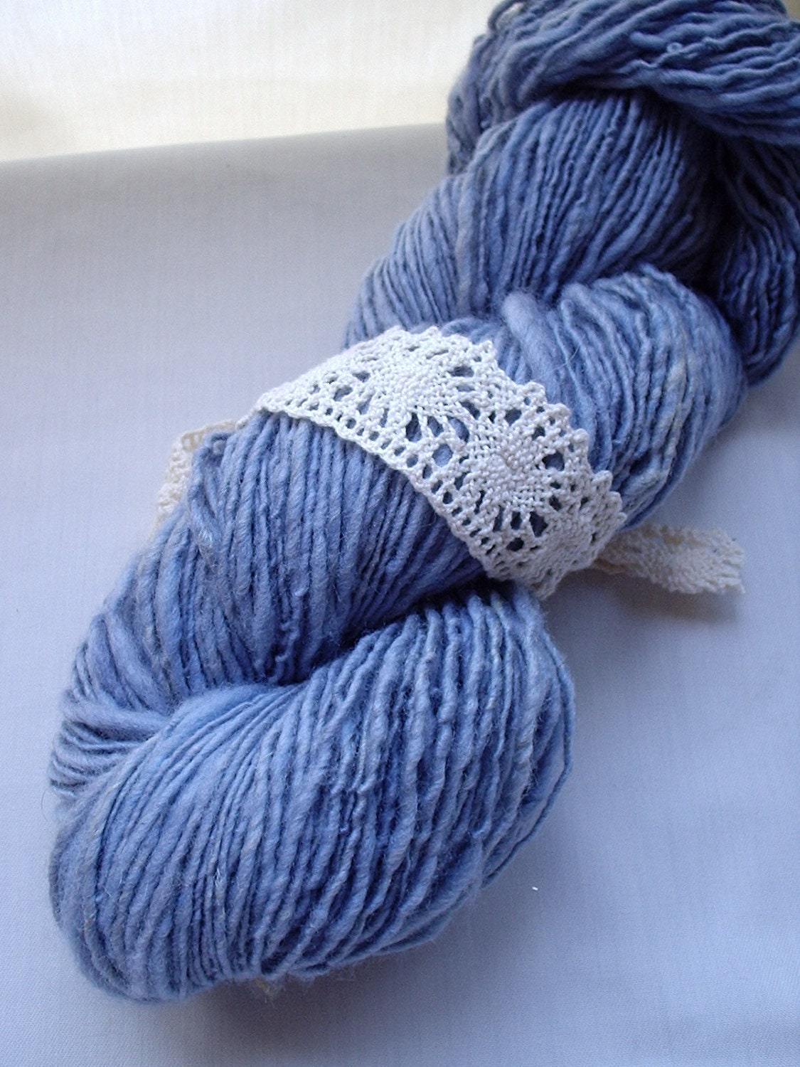 Handspun Yarn - Singles Art yarn -Cornflower Meadow  - 4 oz skein