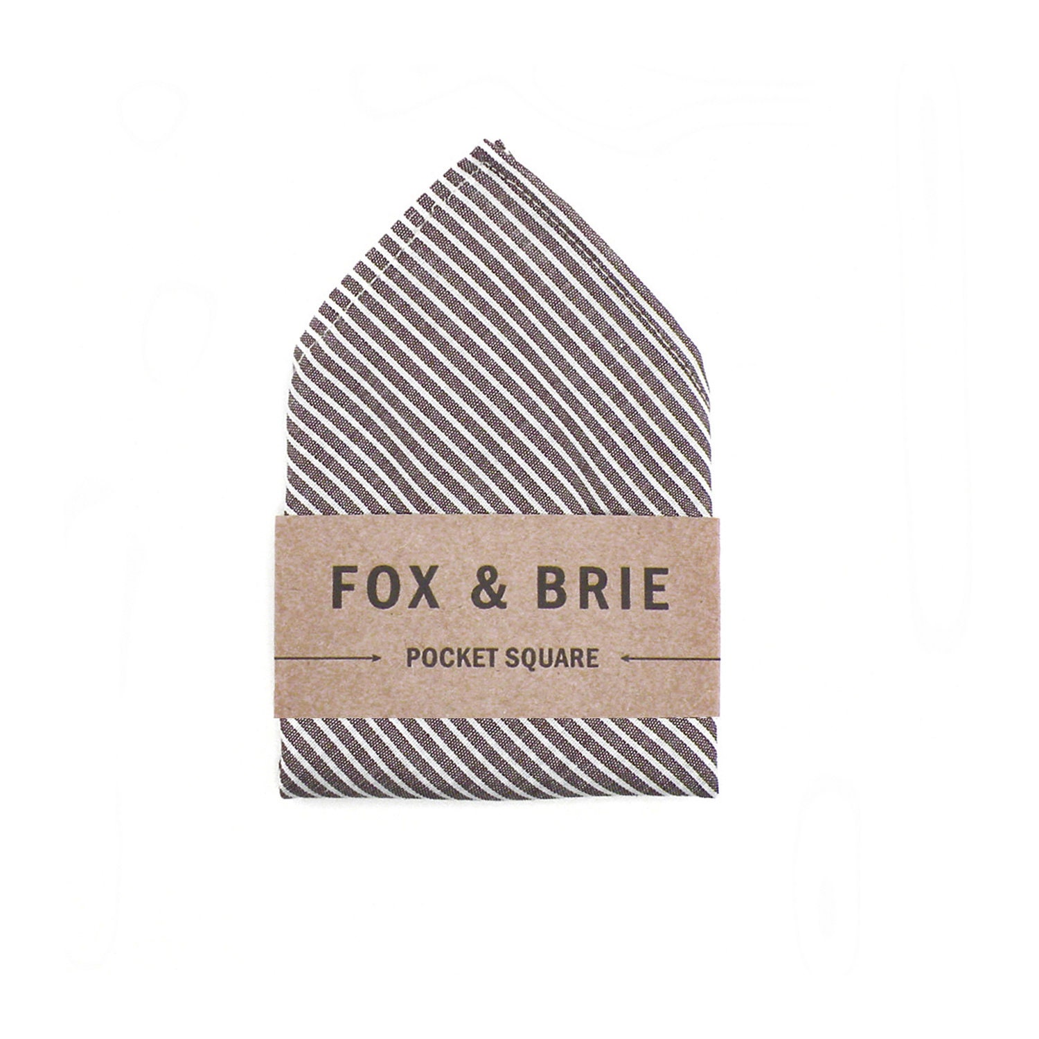Charcoal Stripe (pocket square) - FoxandBrie