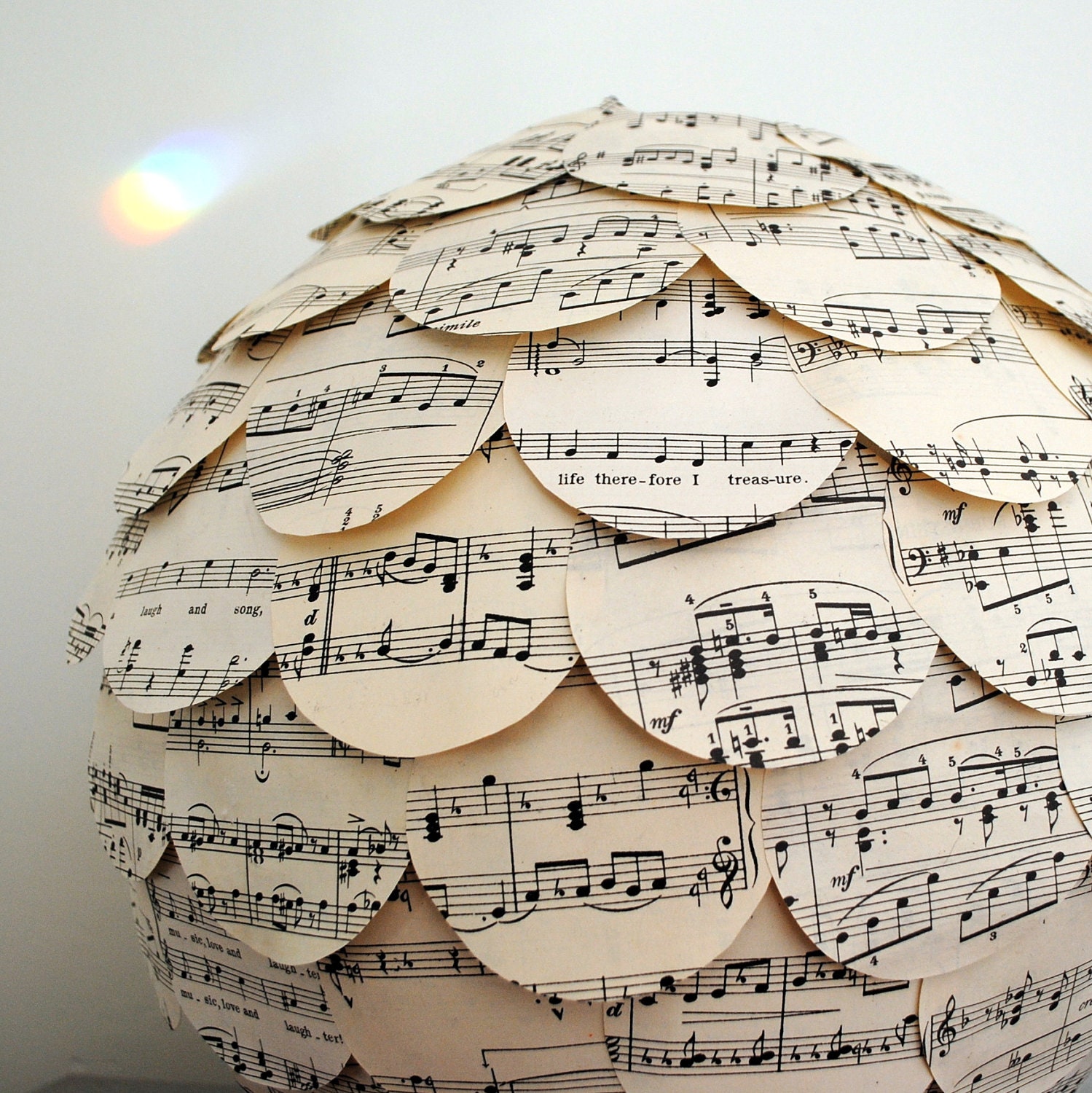 Mixed Medley Music Paper Lamp Shade Handmade UK Eco Home Decor Love and Light Made to Order