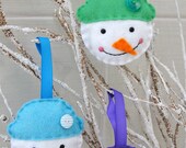 Snowmen Felt Decoration Set