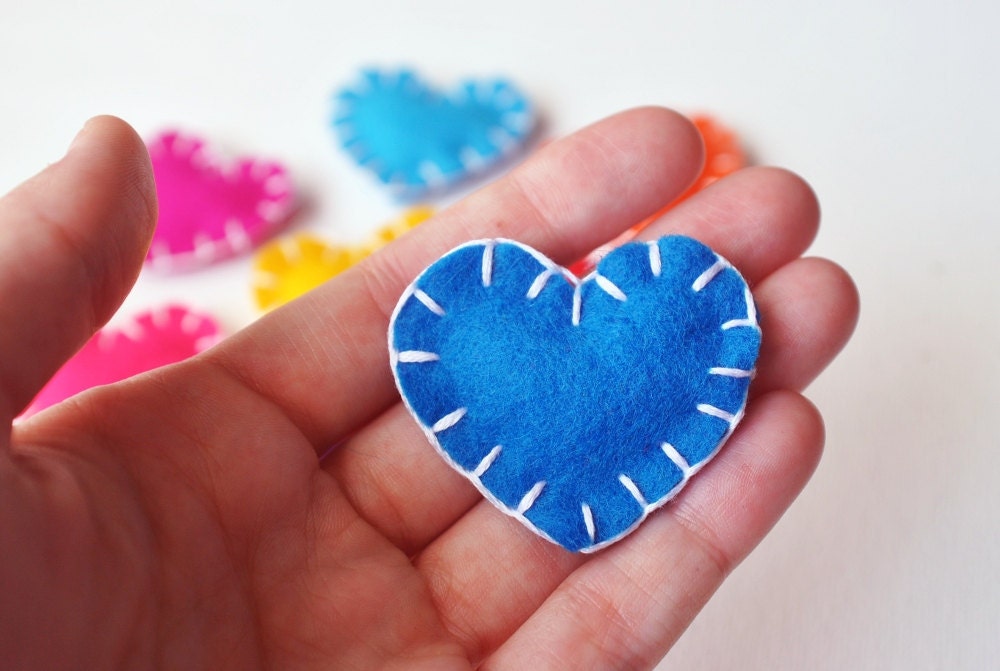 PERSONALIZED Heart Magnets - Custom Colors - Set of THREE (3) Magnets - Easter Gift