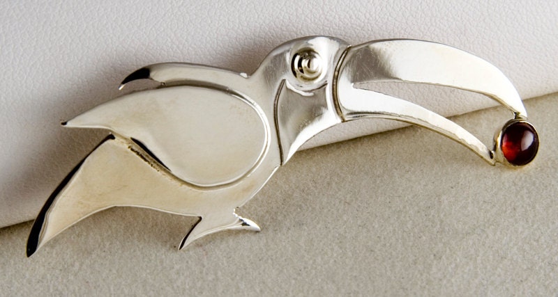 Toucan Sterling Silver Pin