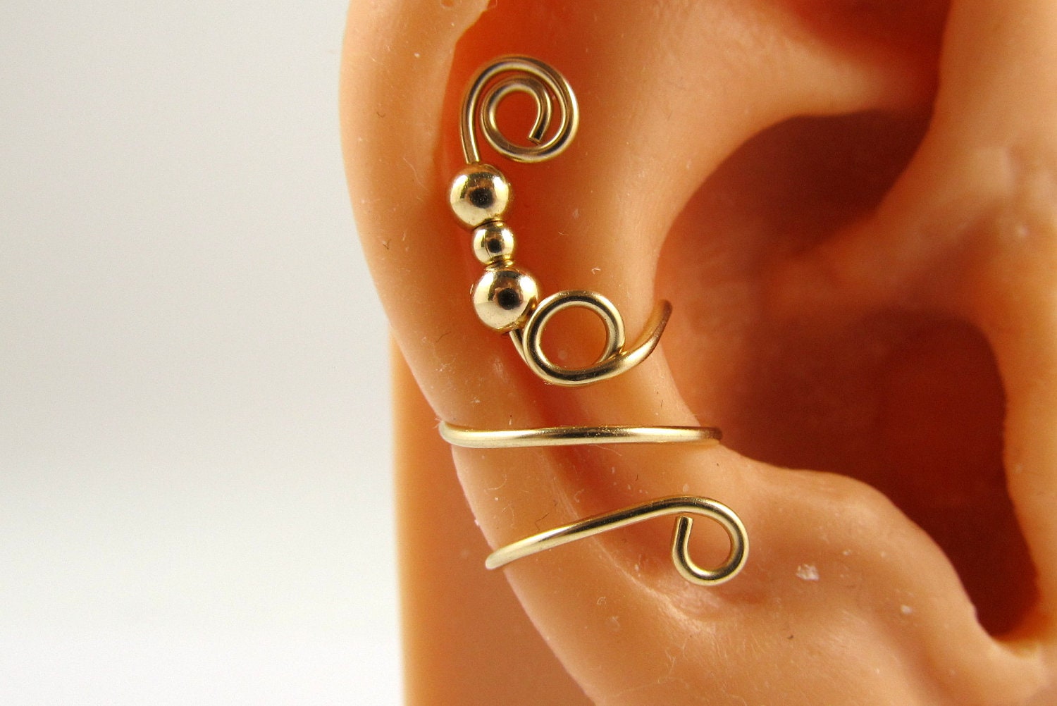 Ear Cuff 14K gold filled Cartilage Non Pierced Round Beads