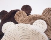 Crochet Teddy Bear Hat with Earflaps - MADE TO ORDER