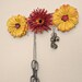 Jewelry display - Red and Yellow Spring Flowers - repurposed from scrap wood by Lolailo