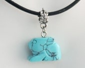 Rabbit Necklace - Turquoise Pendant Necklace, Simple Necklace