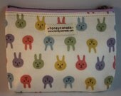 Japanese cotton fabric hand made zipper pouch