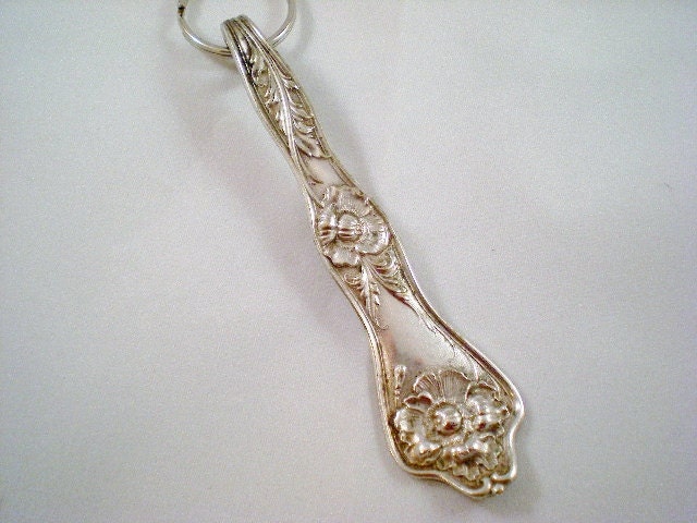 Spoon Keychain, Antique Silverware, Victorian Spoon, Upcycled, FOB, Bridesmaid Gift, Groomsmen Gift POPPY 1914