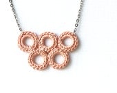 Crochet  jewelry blush peach necklace  fall autumn necklace - violasboutique