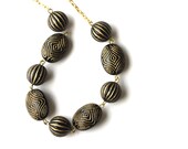 Tribal necklace - boho black gold