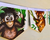 Baby Animals: Vintage Little Golden Book Bunting Children Paper Decoration Eco Friendly Re purposed