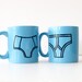 The Ramlee . hand painted mug . light blue panties