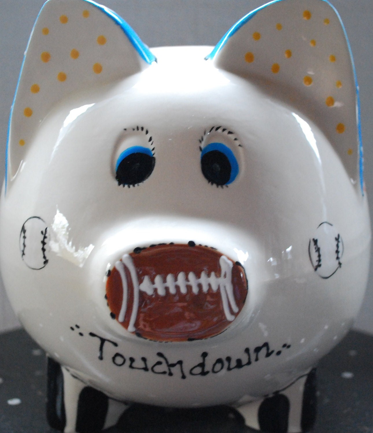 Sports theme or girly theme Handpainted personalized Piggy bank
