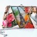 Paris, Eiffel tower ,colorful vintage roses patchwork pattern,framed bag,shoulder bag
