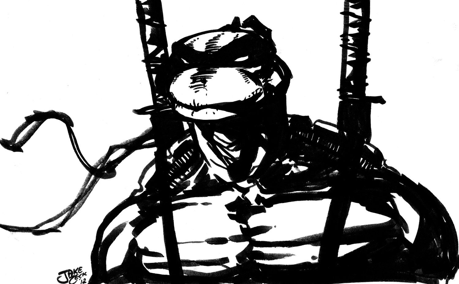 Leonardo of the Teenage Mutant Ninja Turtles comic art illustration 11x17 glossy print
