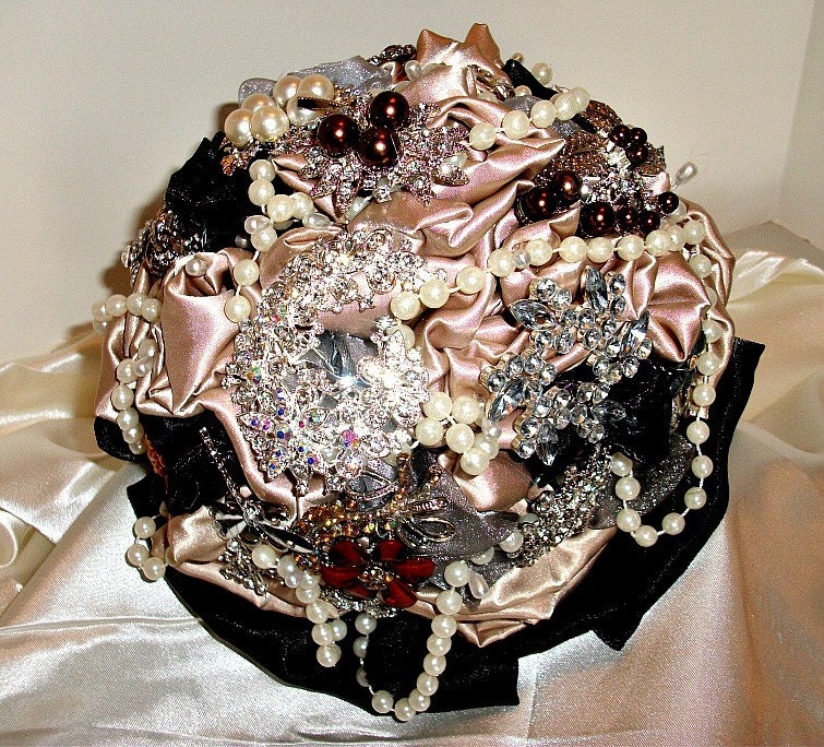 Luanne's deposit listing for her Wedding Brooch bouquet Black, taupe, grey, in camoflague tan, black,gray, bridal wedding brooch bouquet