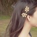 Dryad III - Gold Leaf Branch Bobby Pin Leaf Hair Accessories Rustic Woodland Wedding Hair Accessories Cute Adorable Elegant Whimsical Dreamy