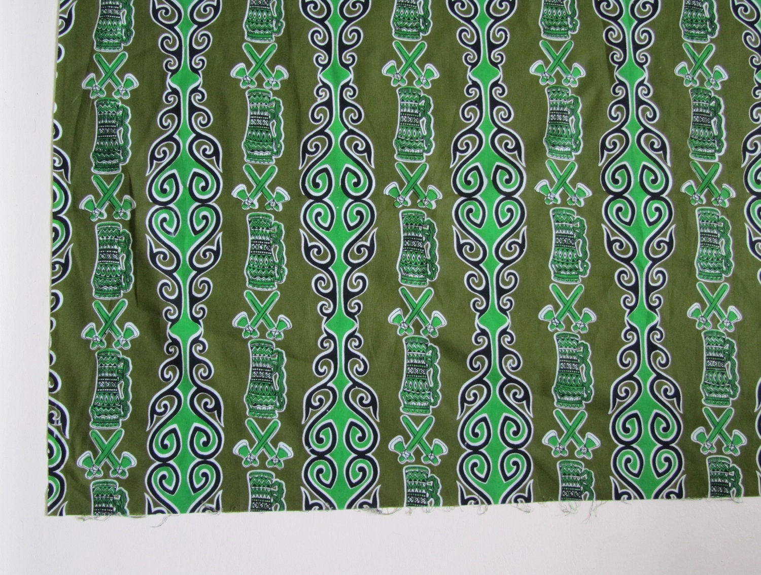 1950s Dress Fabric Vintage Tiki Dress Novelty Fabric