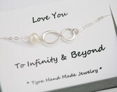 Infinity bracelet,anniversary,love,couple,Grandma,Mother jewelry,Mother of groom,Custom birthstone,Thank you card,greeting