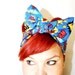 Bow hair tie, Vintage Inspired Head Scarf, Comic book, SLAM POW ZAP