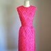 vintage 60s sheath dress - DANMASK pattern fuchsia dress / S