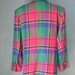 Vintage 80s Unisex BILL BLASS Pink & Green Plaid Blazer Jacket