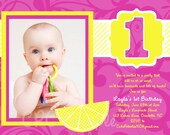 Lemonade Birthday Invitation , Pink Lemonade Birthday Party Invitations , Printable or Printed Il_170x135