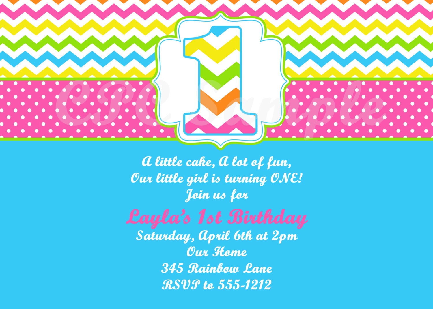 Rainbow Birthday Invitation Il_170x135