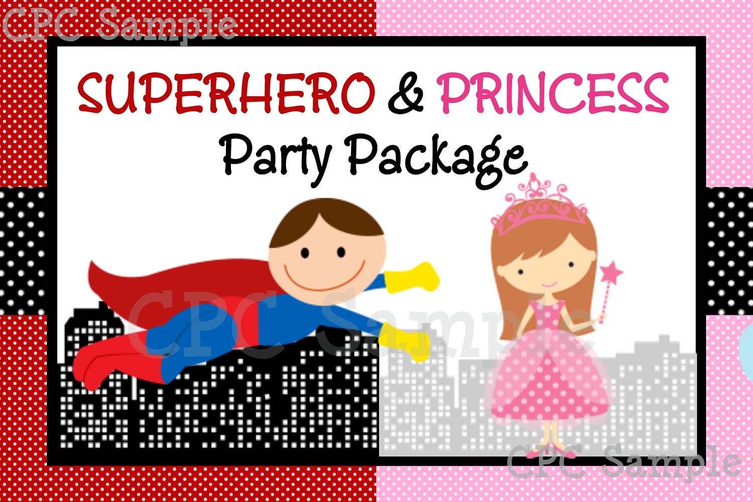 Superhero Princess Birthday Invitation by CutiesTieDyeBoutique