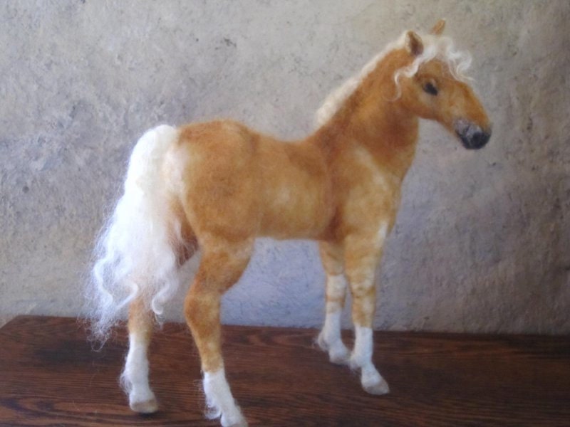 Custom horse portrait needle felted  pet memorial gift for you or your horse lover by Noelle Stiles