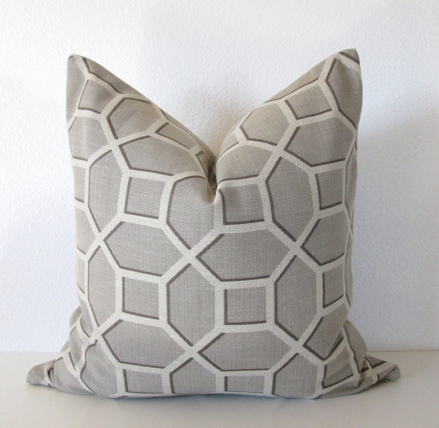 Decorative pillow cover -  18x18 - Gray - Light Grey - Cream - Lattice -Throw Pillow - Lattice Throw Pillow