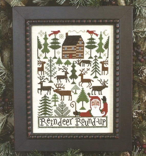 Primitive Folk Art Cross Stitch Pattern by