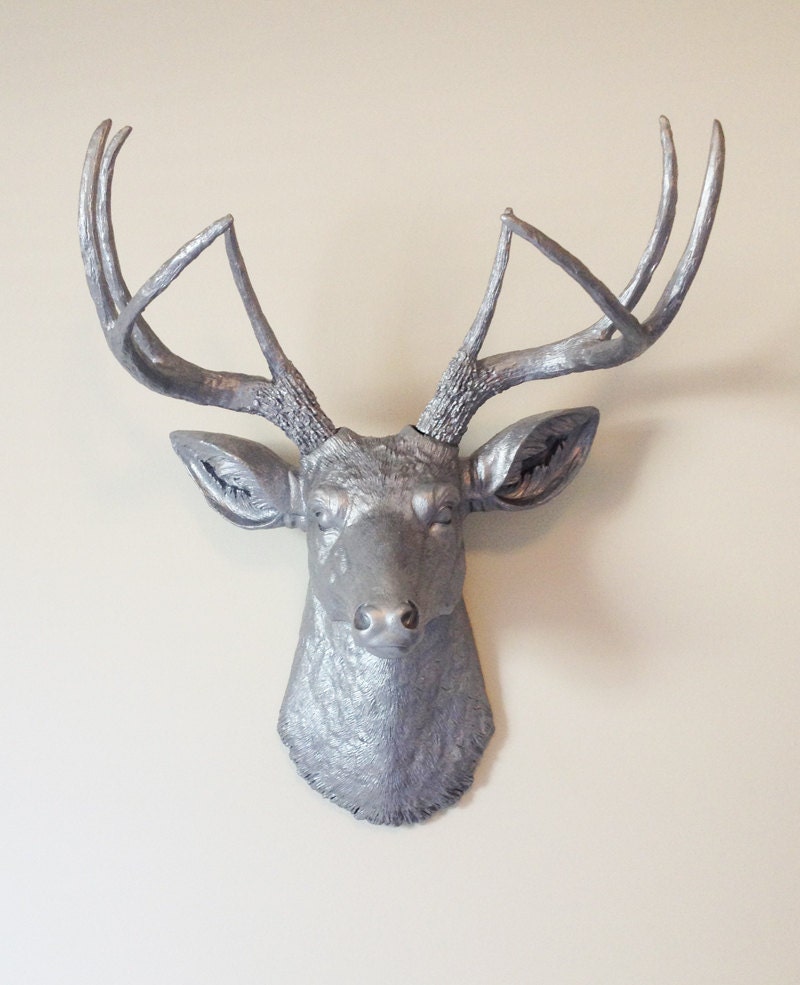 Silver Deer Head Wall Mount